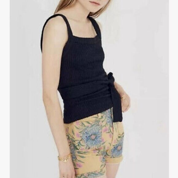 MADEWELL black sweater knit tie wrap tank top Small - Picture 1 of 6